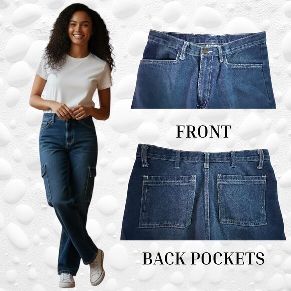 💥 VINTAGE ALERT! Buggirl USA cargo jeans – Y2K rave queen vibes. Size L. - Picture 6 of 7